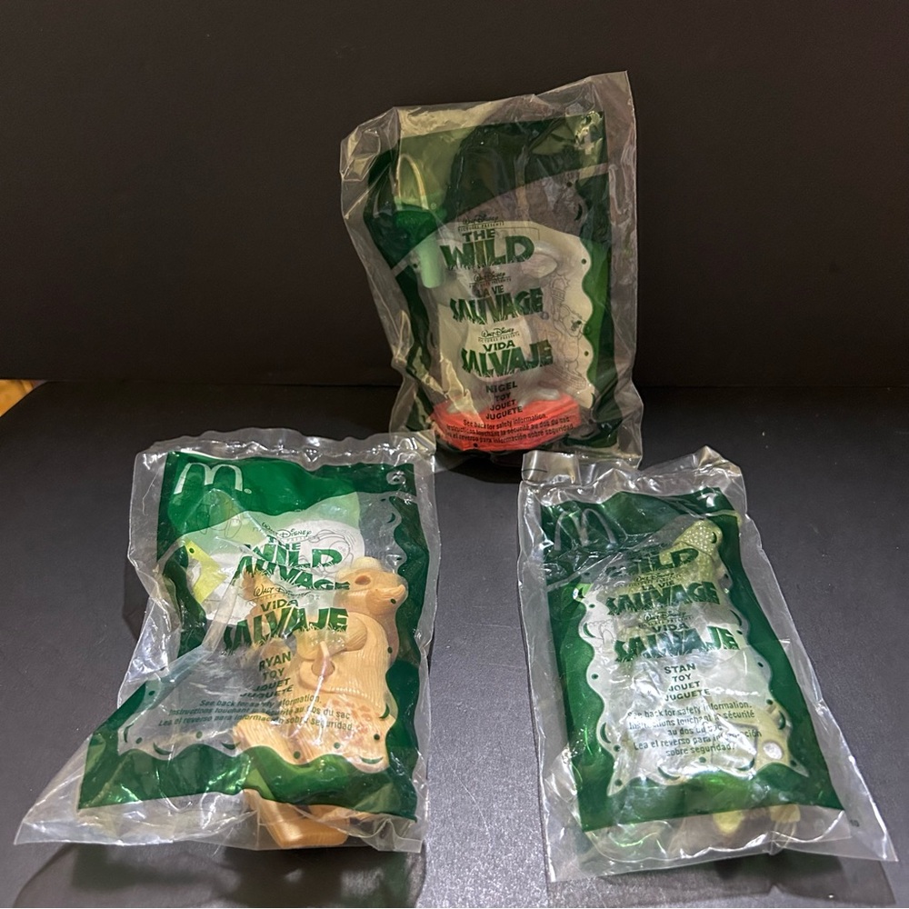 Lot of 3 2006 McDonald Happy Meal toy Disney the Wild (Lion, Alligator, Koala)